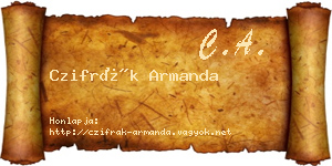 Czifrák Armanda névjegykártya